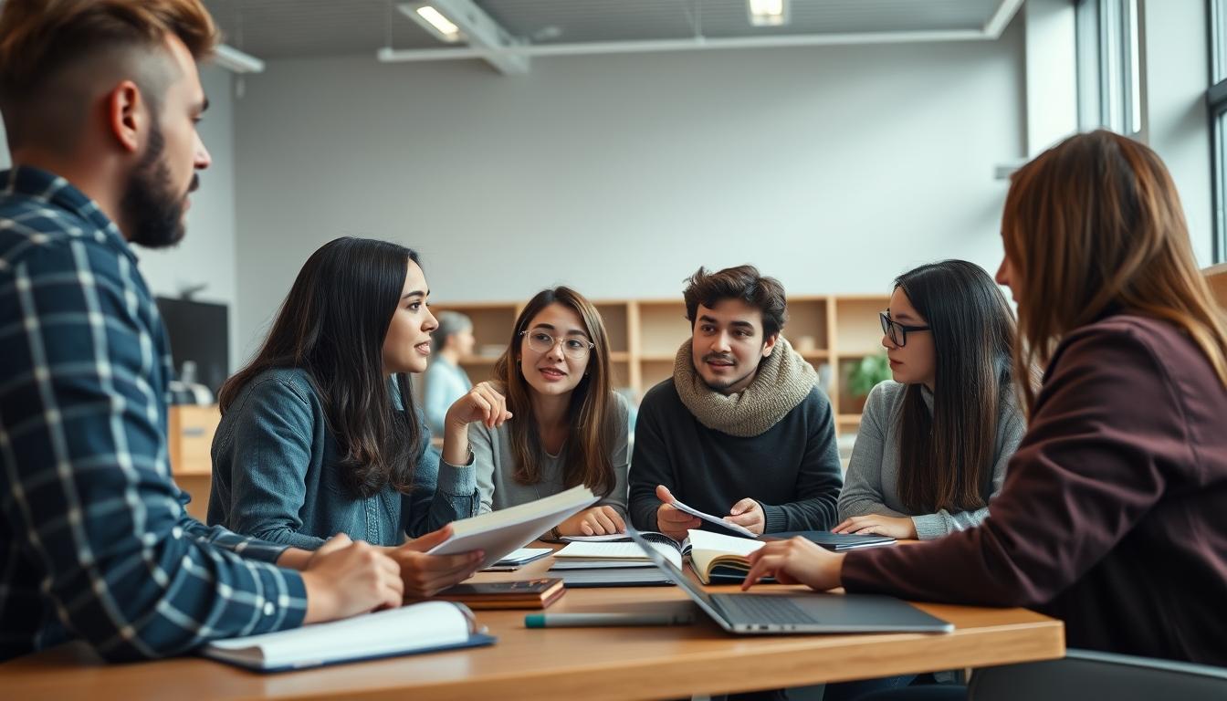 Student using learning strategies while studying